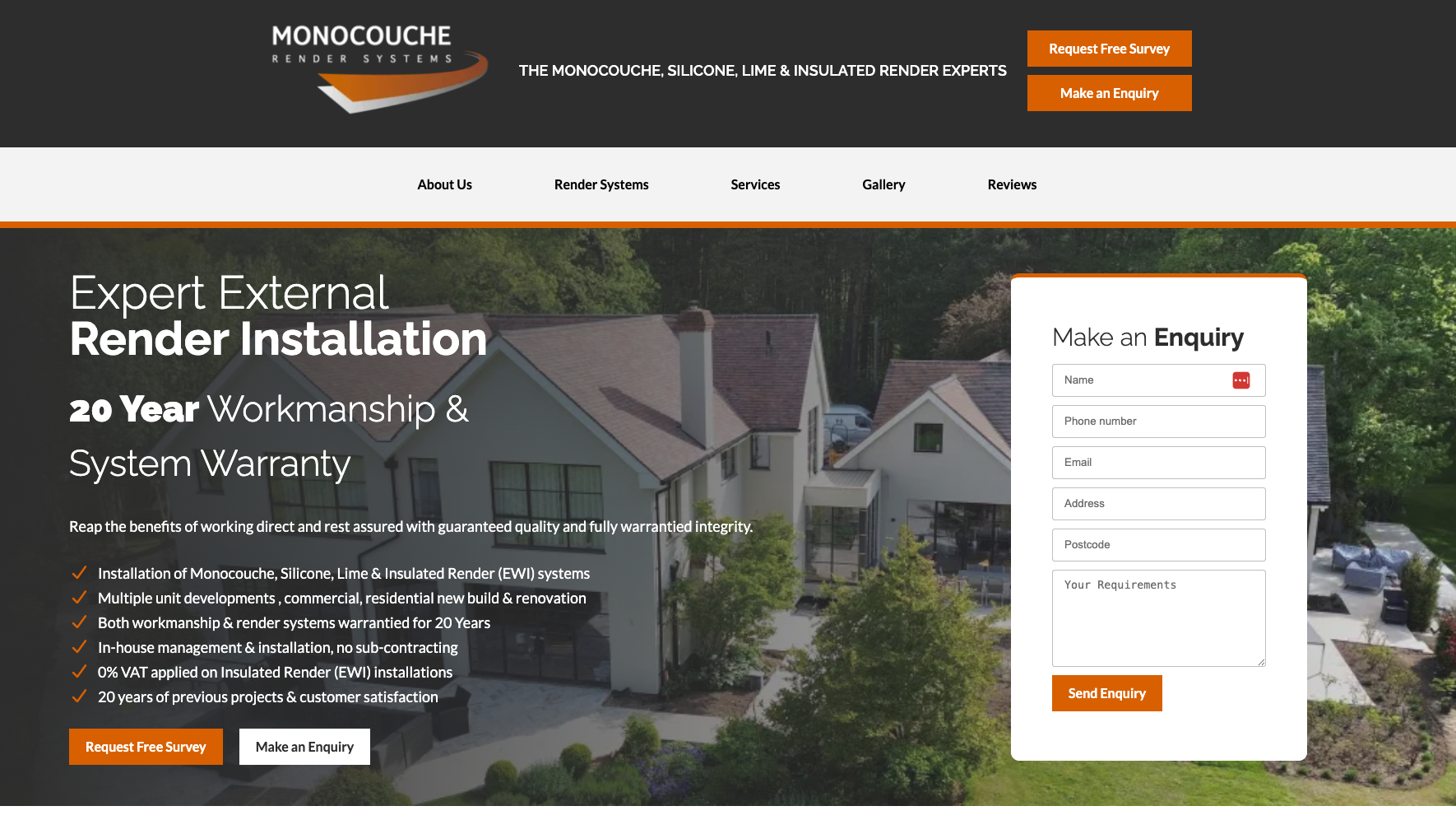Monocouche Render Systems website